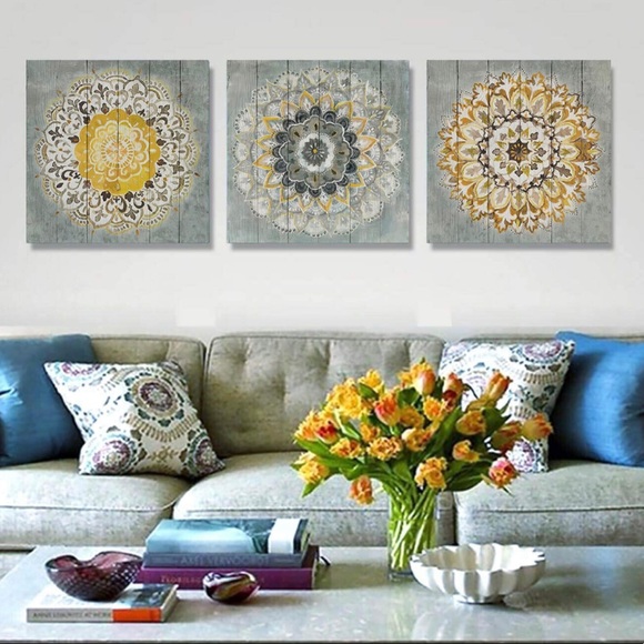 💚3pcs Living Room Decor Canvas Wall Art Bathroom Decorative Frame Wall Decor - Picture 3 of 5